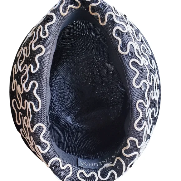 Whittall & Shon Elegant Black and White Women's Hat Church Hat Special Event - Picture 7 of 8